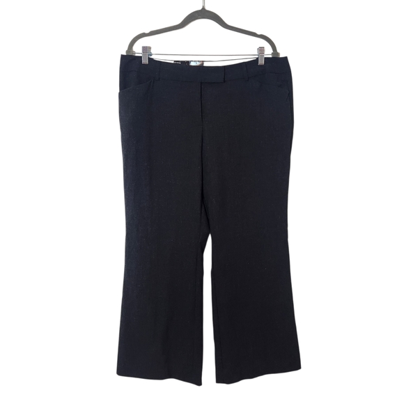 George Charcoal Gray Wide-Leg Dress Pants NWT Size 16 Petite Black Trousers - Picture 1 of 9